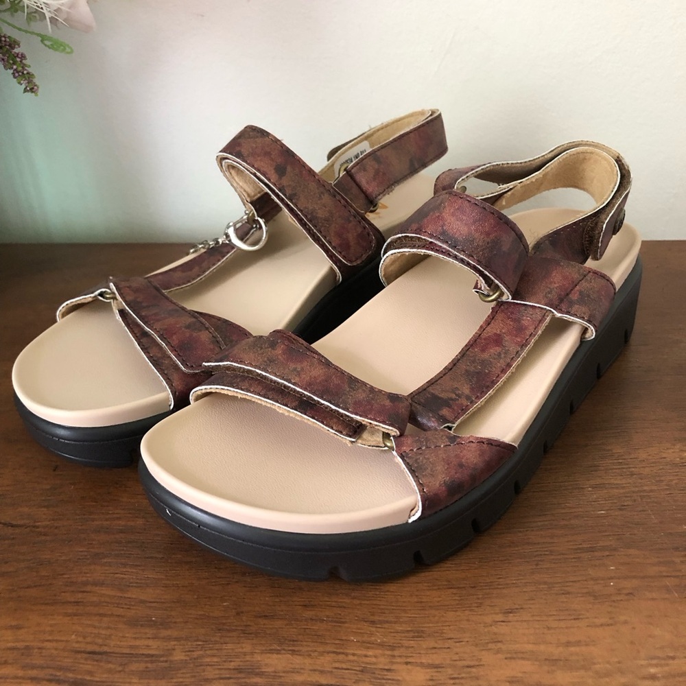Alegria Henna Brown Vegan Platform Sandals
